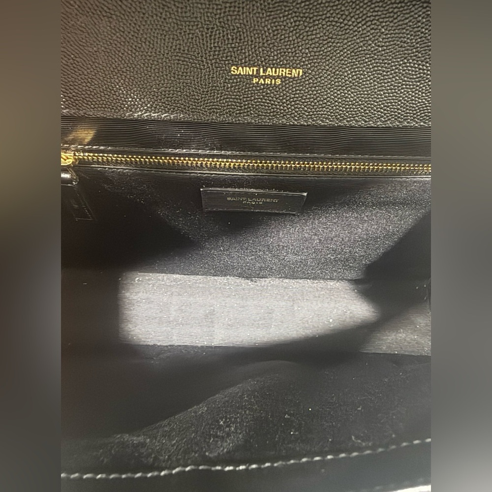 ✨ Authentic YSL Saint Laurent Medium Envelope Bag Black & Gold – Like New! - Picture 7 of 10